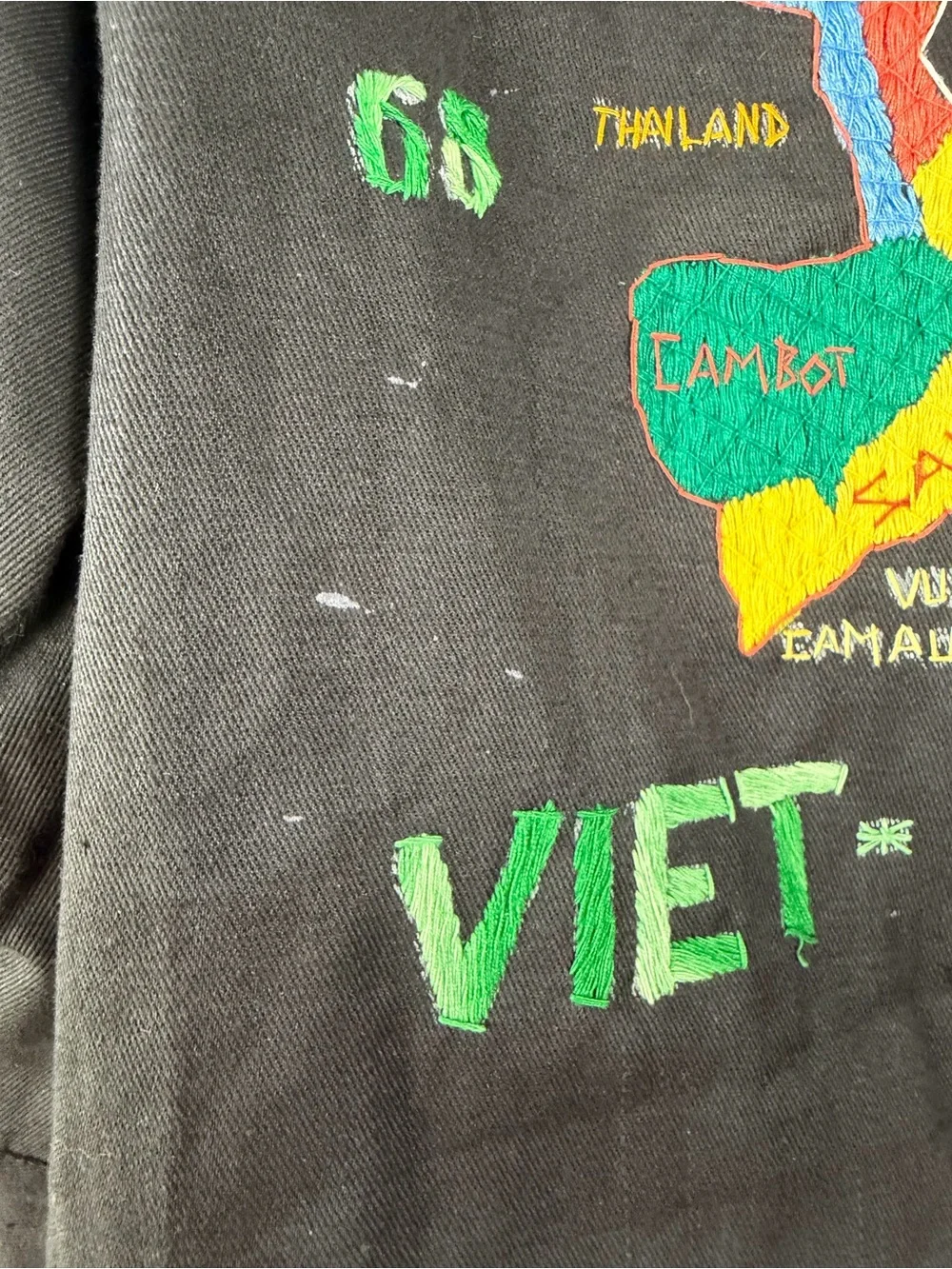 Rare vintage 1967 CAM RANH BAY Vietnam child’s handmade embroidered jacket